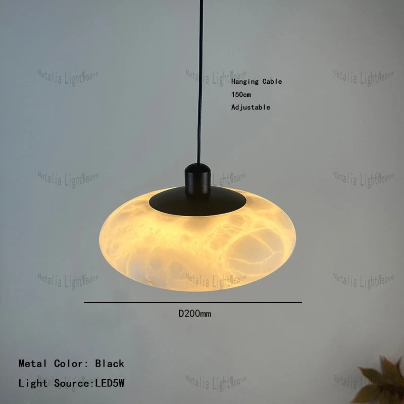 Zorin Halo Alabaster Pendant Light – product view 7