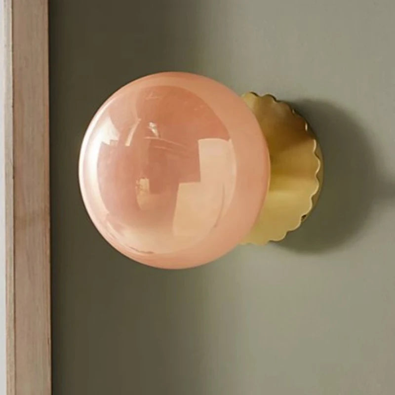 Liora Pink Bauhaus Glass Chandelier for Bedroom – Mid-Century