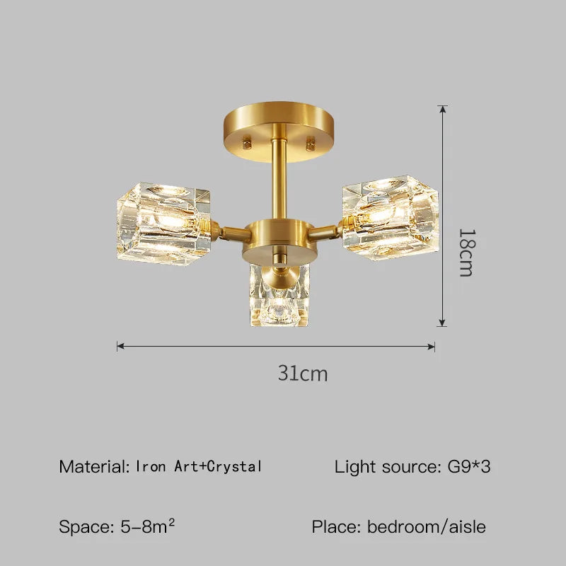 Ilaria Flush Mount Crystal Chandelier for Dining Room – Luxury – detail view 8