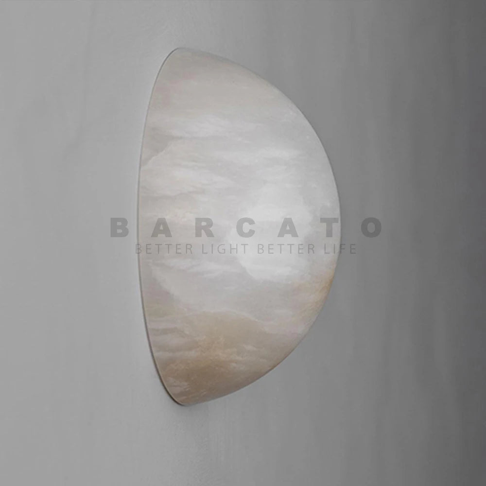 Palermo Round Alabaster Wall Sconce for Living Room – Nordic – detail view 5