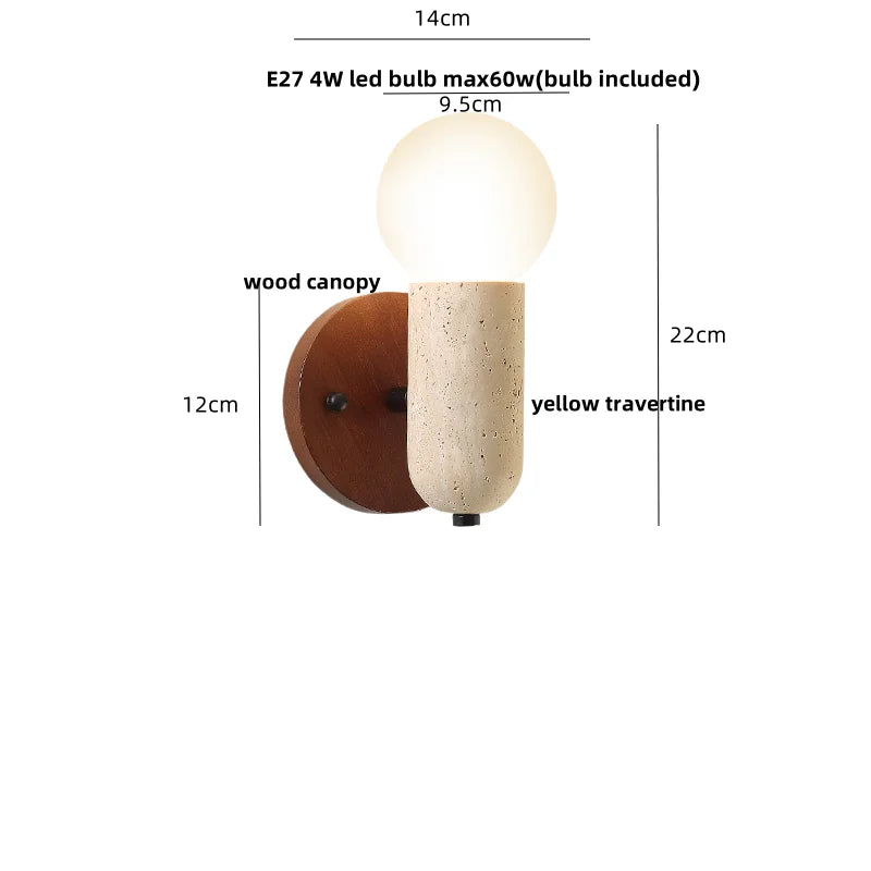 Evren Veil Travertine Wall Sconce