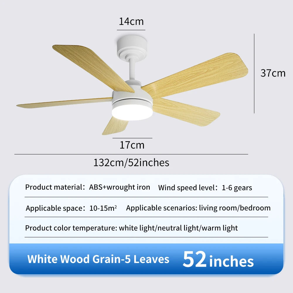 Orlena 40/52-Inch Black Ceiling Fan with Light – Remote Control