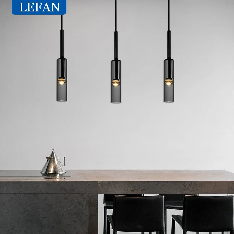 Quintara Long Copper and Glass Chandelier for Staircase – detail view 3