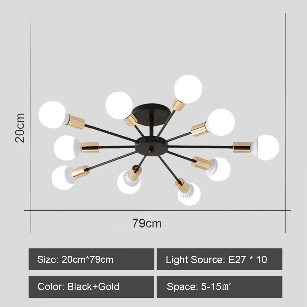 Quintara Flush Mount Modern Chandelier for Dining Room – Vintage