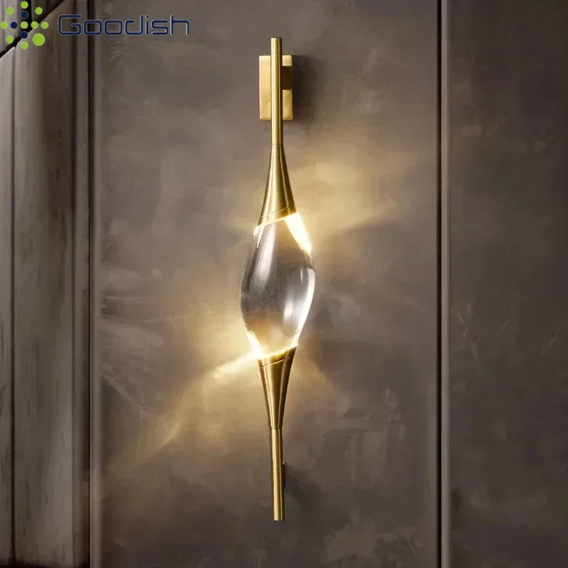 Sable Veil Sculptural Crystal Wall Sconce – product view 2