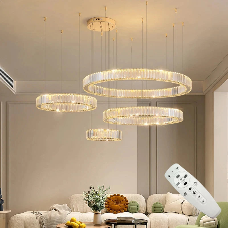 Evren Arc Dimmable Crystal Pendant Light – Modern Crystal Dimmable Pendant Lights for Restaurant