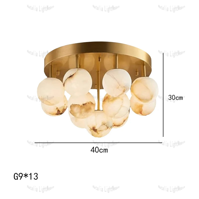 Alabaster & Marble Chandelier – Modern Minimalist for Dining Room, Living Room, Foyer | Sorella Line by Evenlyr