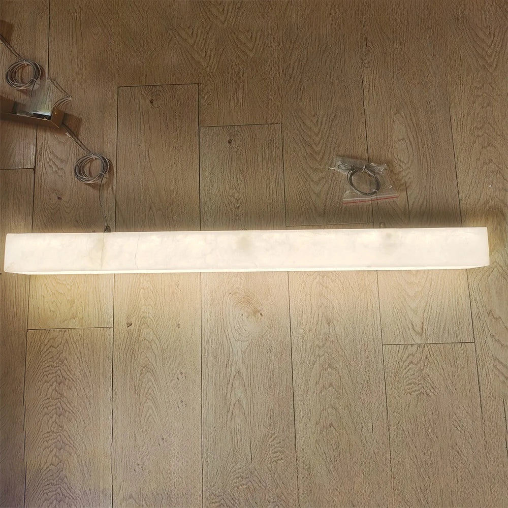 Merano Natural Marble Linear Chandelier for Kitchen Island – detail view 3