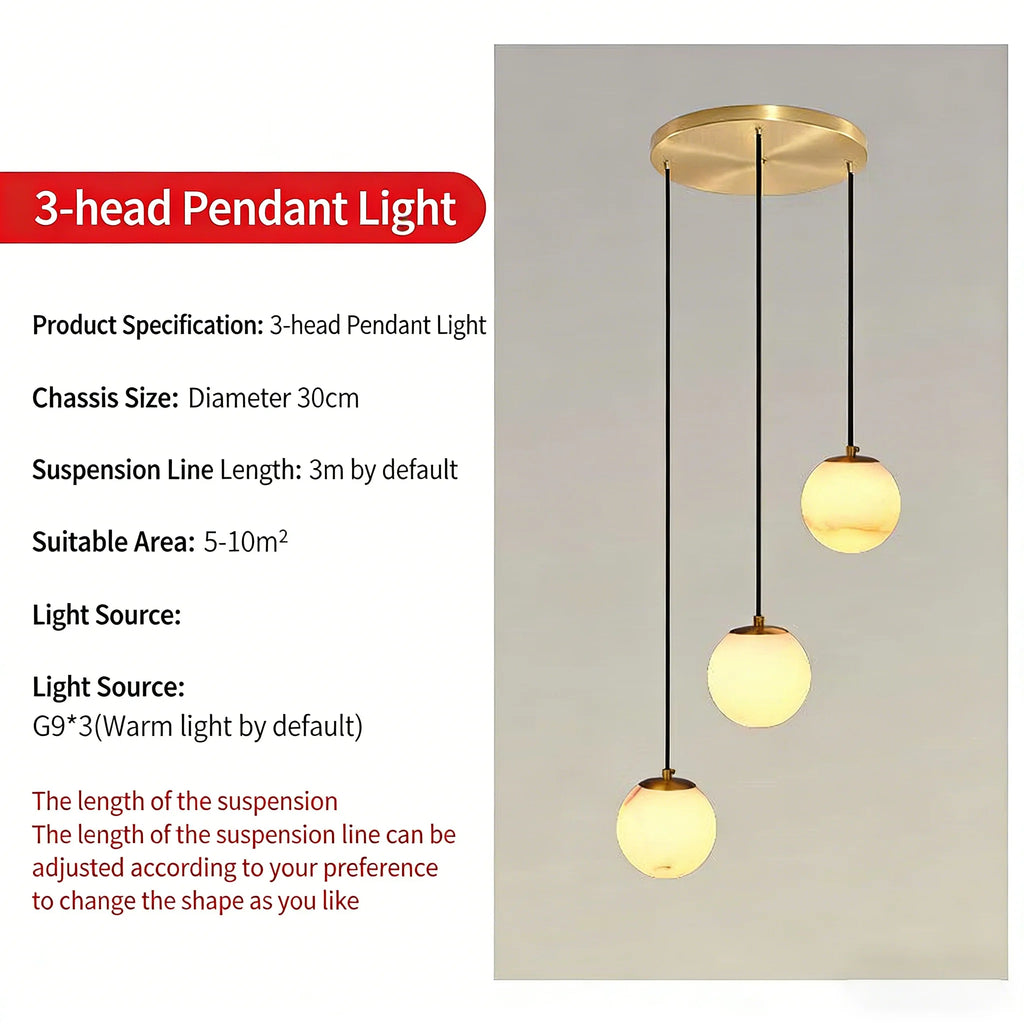 Alabaster & Marble Linear Chandelier – Modern Linear for Living Room, Bedroom & Bedside | Lunara Dome by Evenlyr
