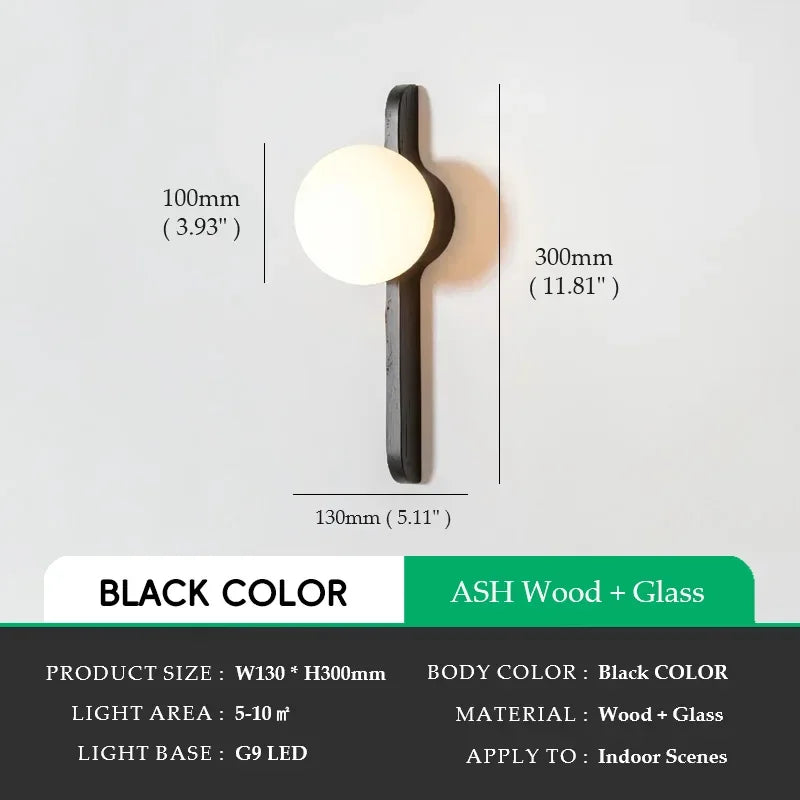 Sora Halo Wood Wall Sconce – Wabi-Sabi – product detail 7