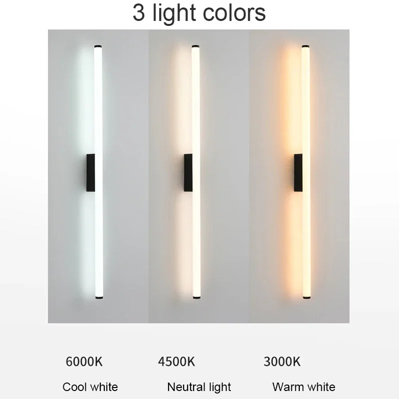 Metal Linear Wall Sconce – Nordic Modern LED Linear for Bathroom, Bedroom & Bedside, Living Room | Isola Crest by Evenlyr