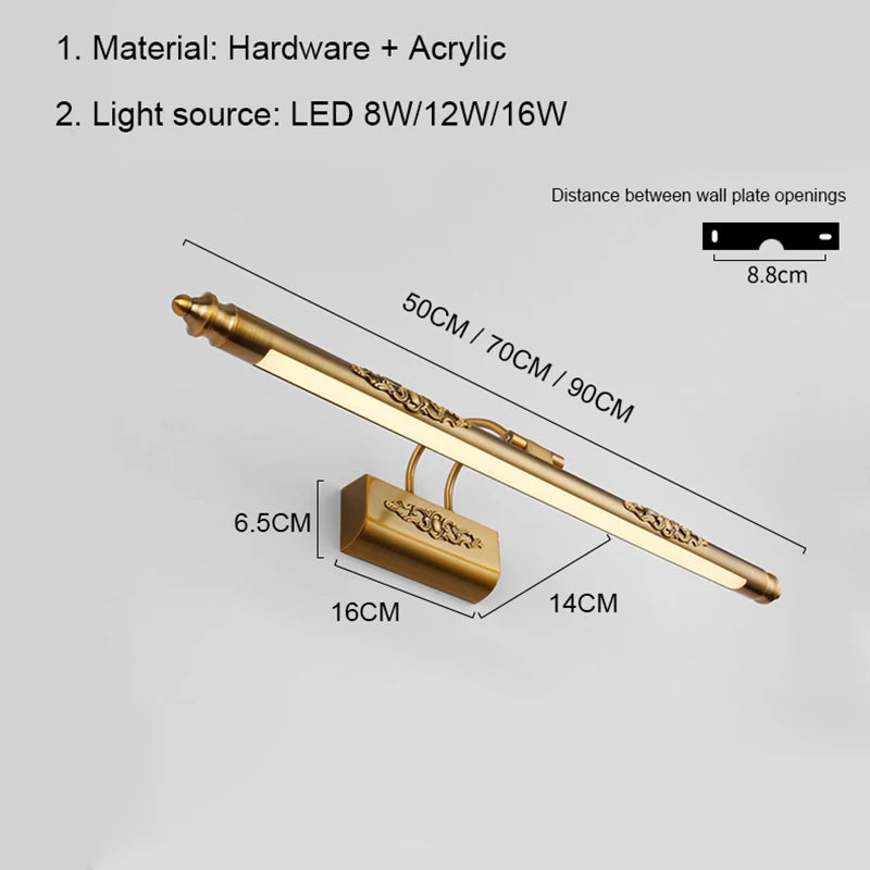 Metal LED Bathroom Vanity & Mirror Light – Vintage for Bathroom, Bedroom & Bedside | Isola Dome by Evenlyr