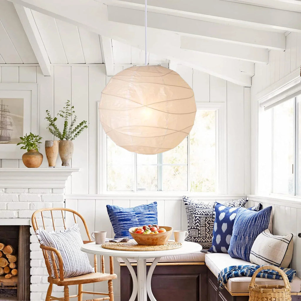 Wabi-Sabi Japanese Pendant Light – Rice Paper & Resin for Dining Room, Trade Projects | Amaris Petal by Evenlyr