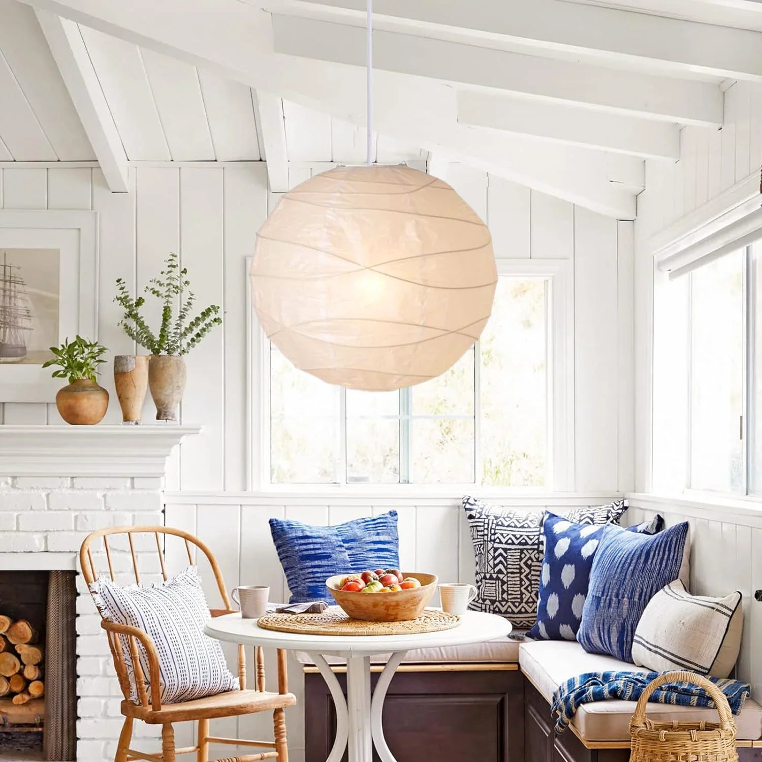 Wabi-Sabi Japanese Pendant Light – Rice Paper & Resin for Dining Room, Trade Projects | Amaris Petal by Evenlyr