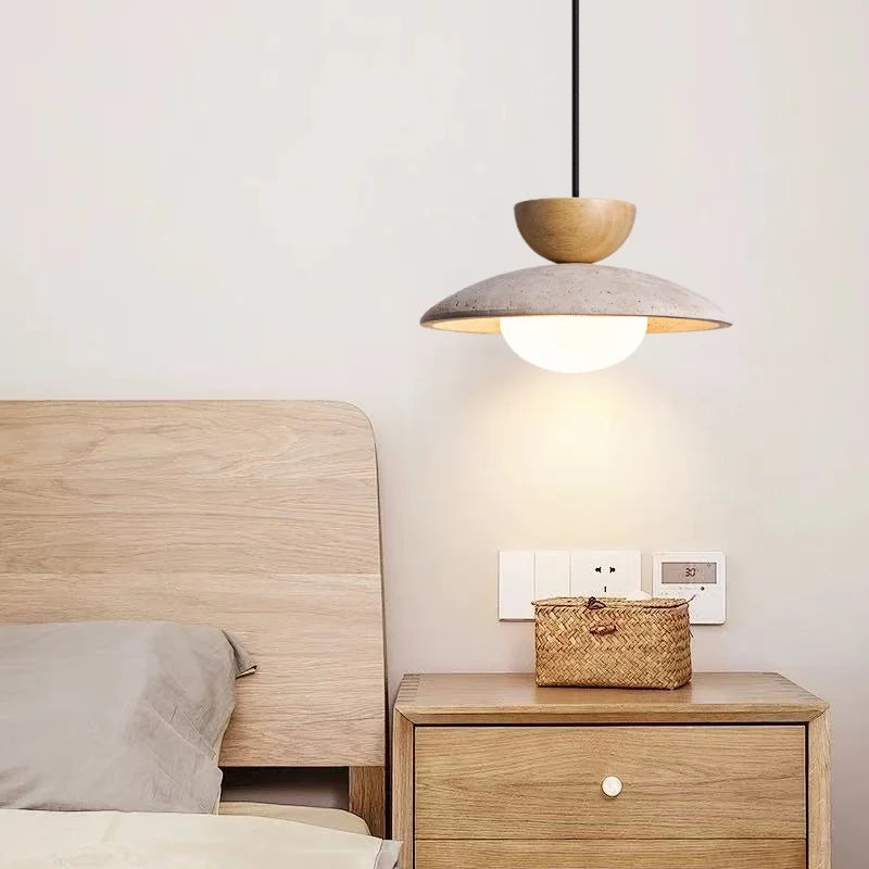 Galen Veil Travertine Pendant Light – product view 4