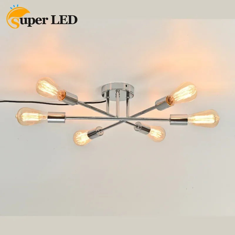 Caspian 6-Light Modern Chandelier for Bedroom – Flush Mount – detail view 2