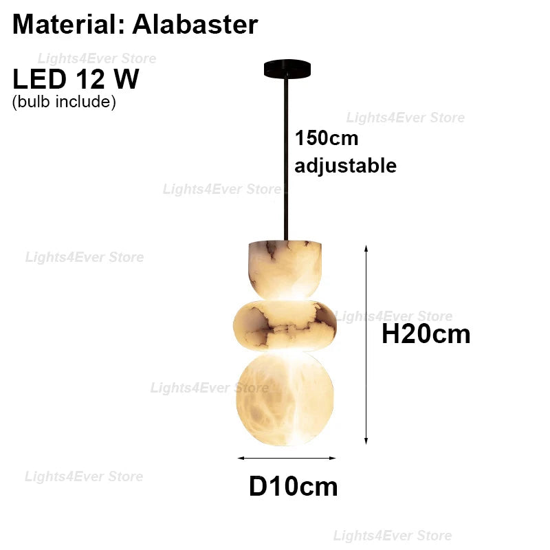 Luma Beam Alabaster Chandelier – Dimmable – product detail 10