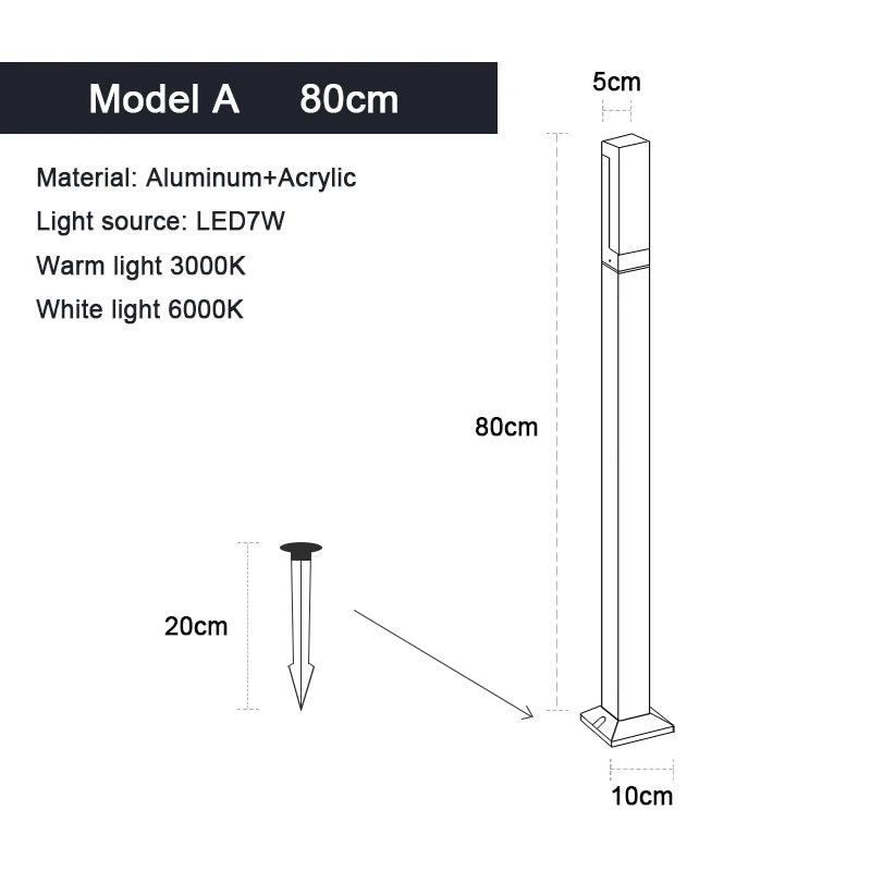 Helios 7W COB Garden Pillar Light – IP65 – detail view 12