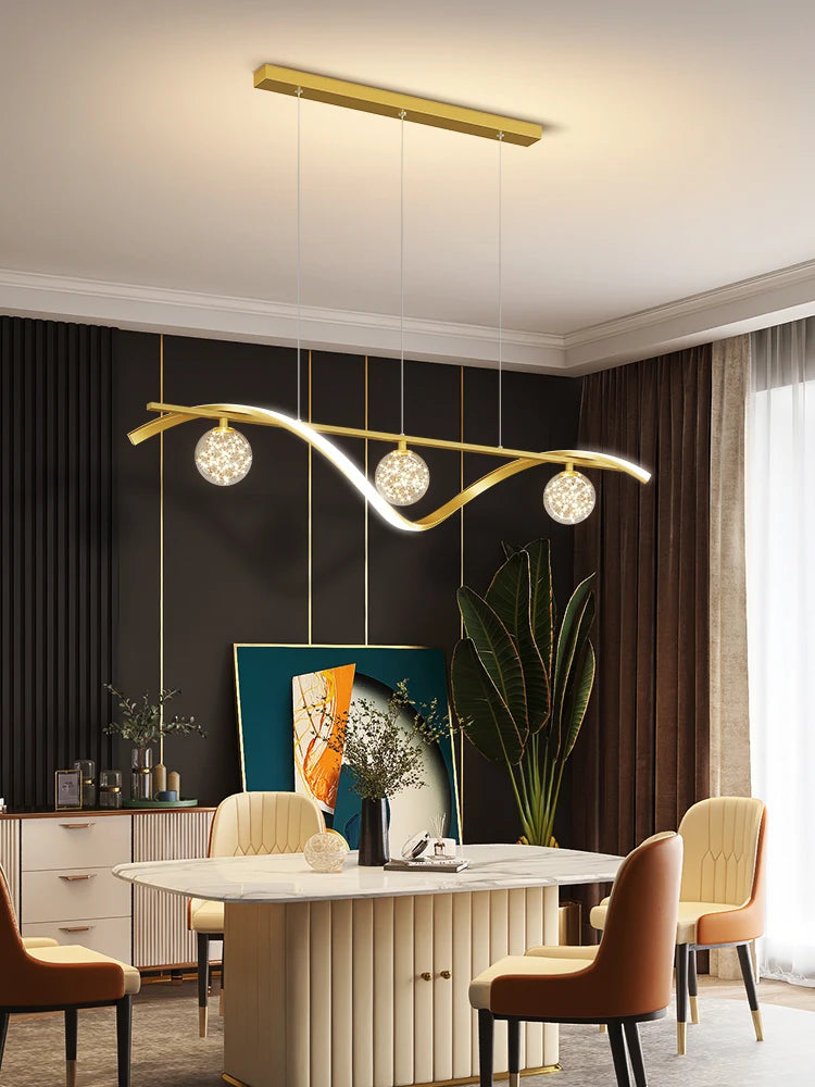 Glass Chandelier – Minimalist Modern Dimmable LED for Dining Room & Kitchen | Seren Dome by Evenlyr