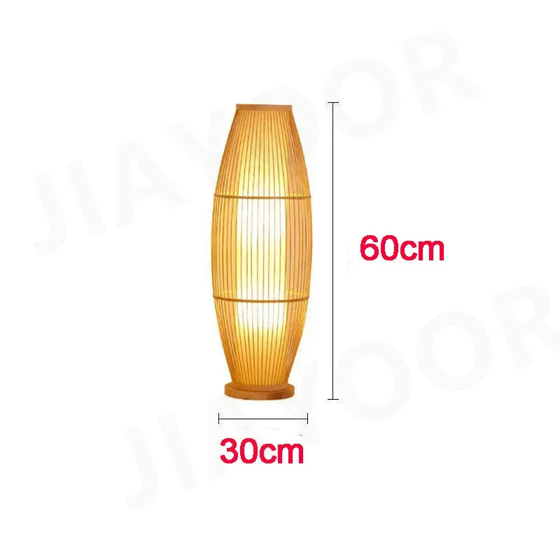 Nero Prism Bamboo and Wood Floor Lamp – Art Deco – product detail 16