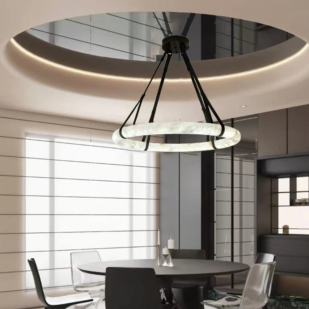 Vesper Dome Faux Stone Pendant Light – Wabi-Sabi – product detail 4