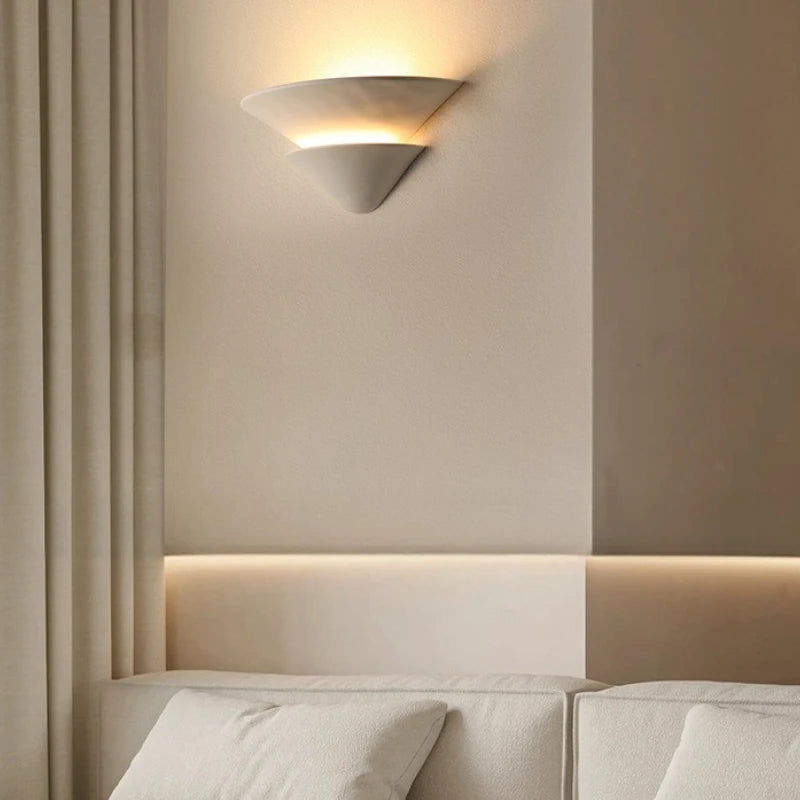 Neroli Double-Layer Gypsum Wall Sconce for Corridor – Wabi-Sabi
