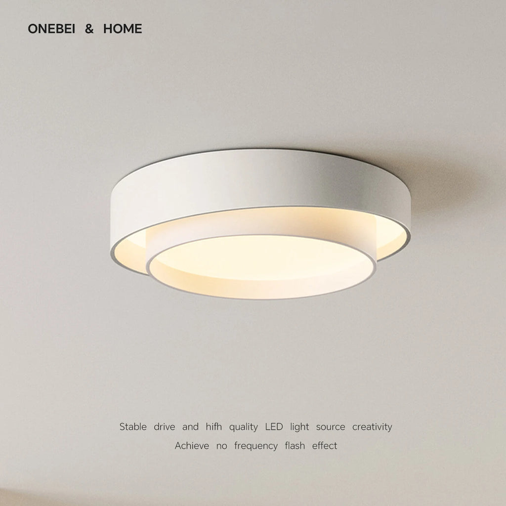 Metal Flush Mount Ceiling Light – Nordic Minimalist LED for Bedroom & Bedside, Living Room, Dining Room & Kitchen | Noemi Frame by Evenlyr