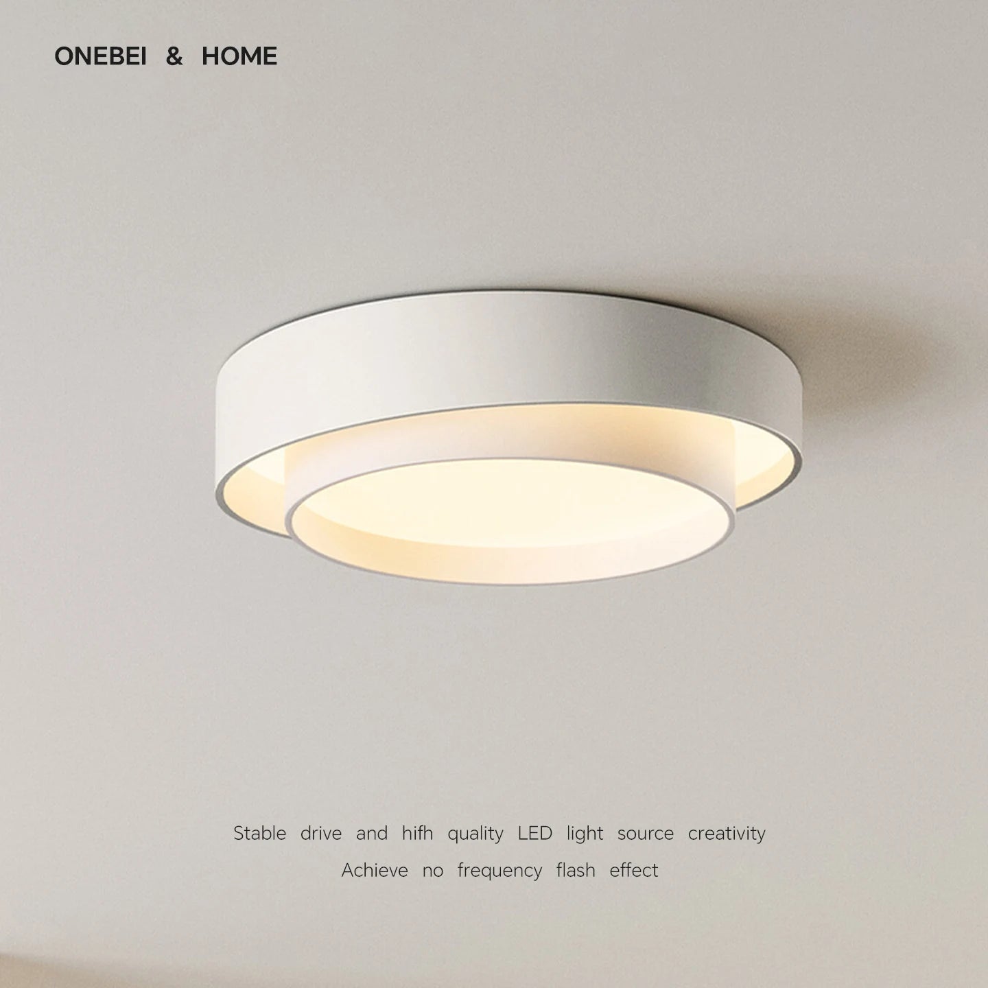 Metal Flush Mount Ceiling Light – Nordic Minimalist LED for Bedroom & Bedside, Living Room, Dining Room & Kitchen | Noemi Frame by Evenlyr
