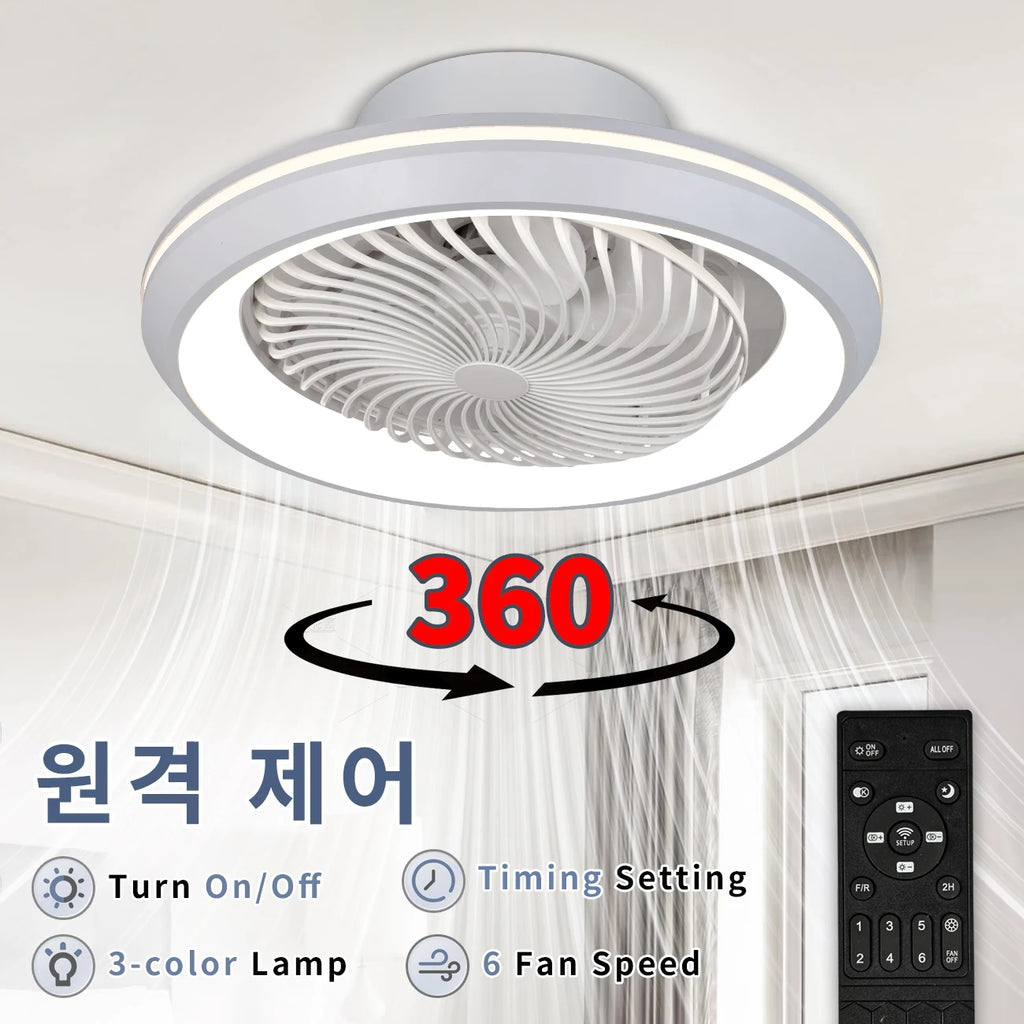 Caspian Enclosed Design Ceiling Fan with Light for Living Room – Remote Control – product view