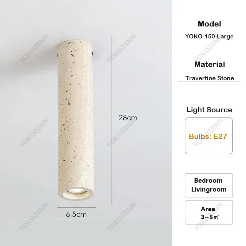 Travertine Flush Mount Ceiling Light – Wabi-Sabi for Hallway & Entryway | Maris Veil by Evenlyr