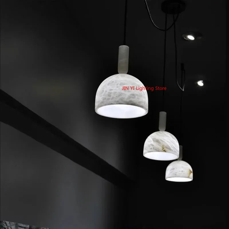 Delia Veil Sculptural Marble Pendant Light – product view 6