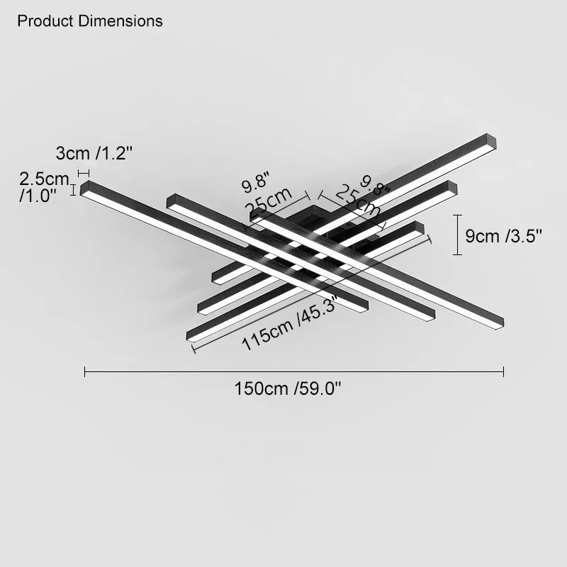 Metal Chandelier – Modern LED for Bedroom & Bedside, Living Room | Virelle Line by Evenlyr