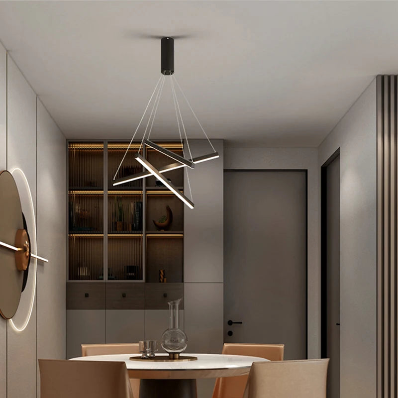 Metal Linear Chandelier – Modern LED Linear for Bedroom & Bedside, Living Room, Hotel & Hospitality | Seren Contour by Evenlyr
