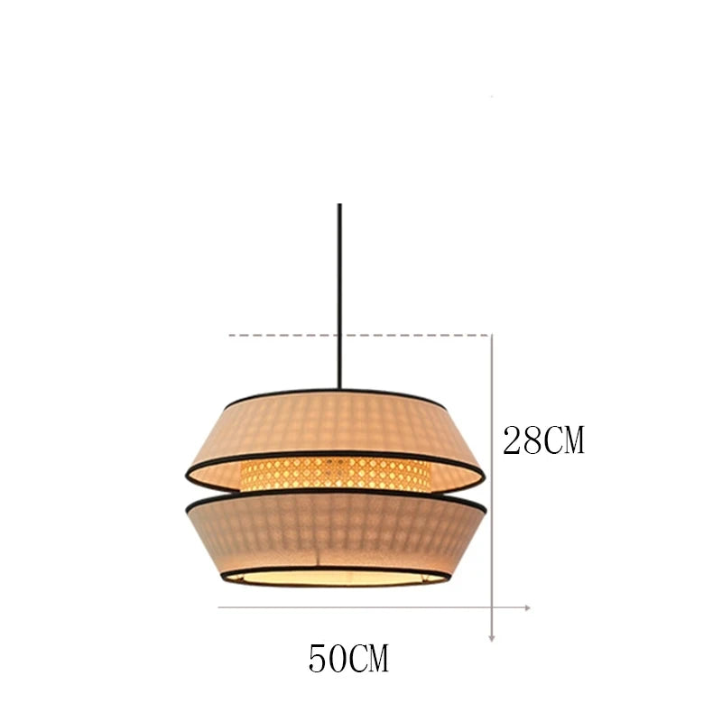 Rattan & Wood Pendant Light – Wabi-Sabi Japanese for Kitchen Island, Dining Room, Bedroom | Ilyra Dome by Evenlyr