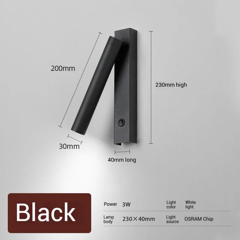 Firenze Adjustable LED Reading Wall Spotlight with Switch