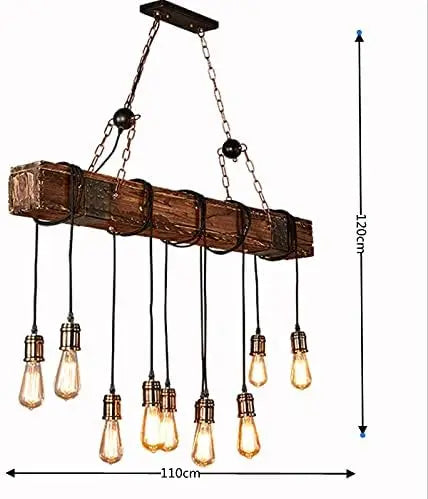 Helios 10-Light Wood Chandelier for Hallway – Adjustable