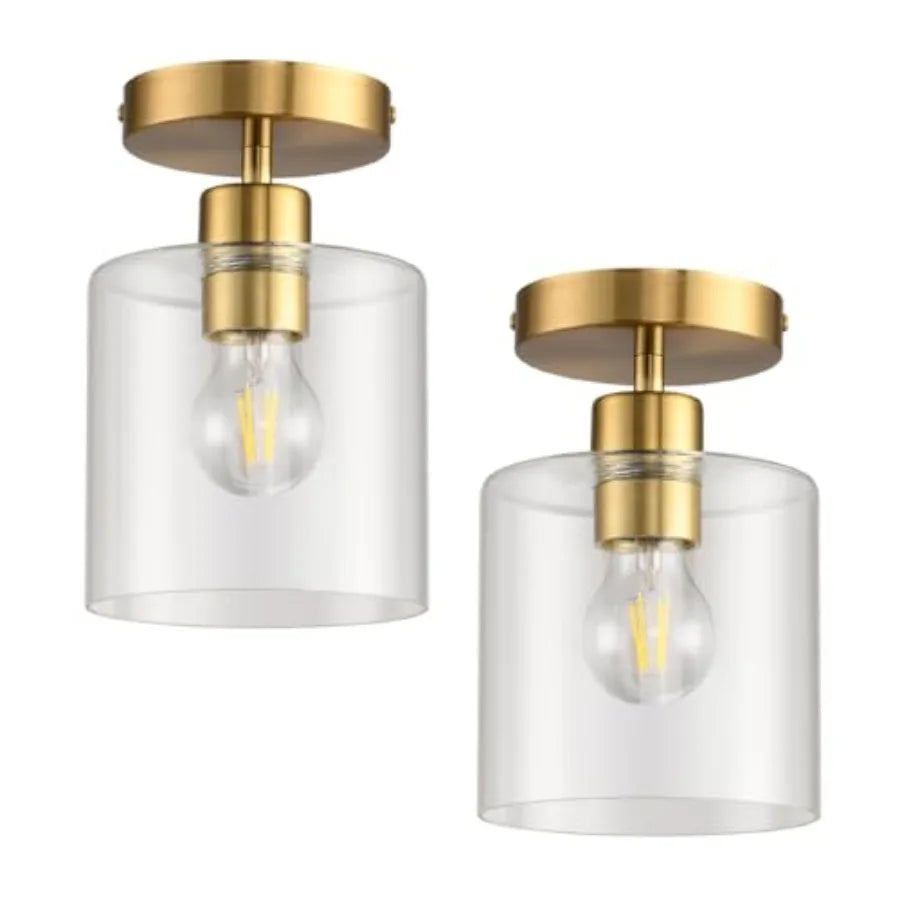 Brass Flush Mount Ceiling Light – Modern for Hallway & Entryway | Noemi Contour by Evenlyr