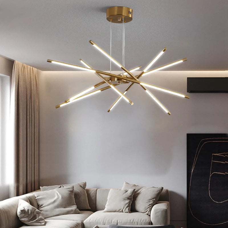 Metal Chandelier – Nordic LED for Bedroom & Bedside, Living Room, Dining Room & Kitchen | Seren Crest by Evenlyr