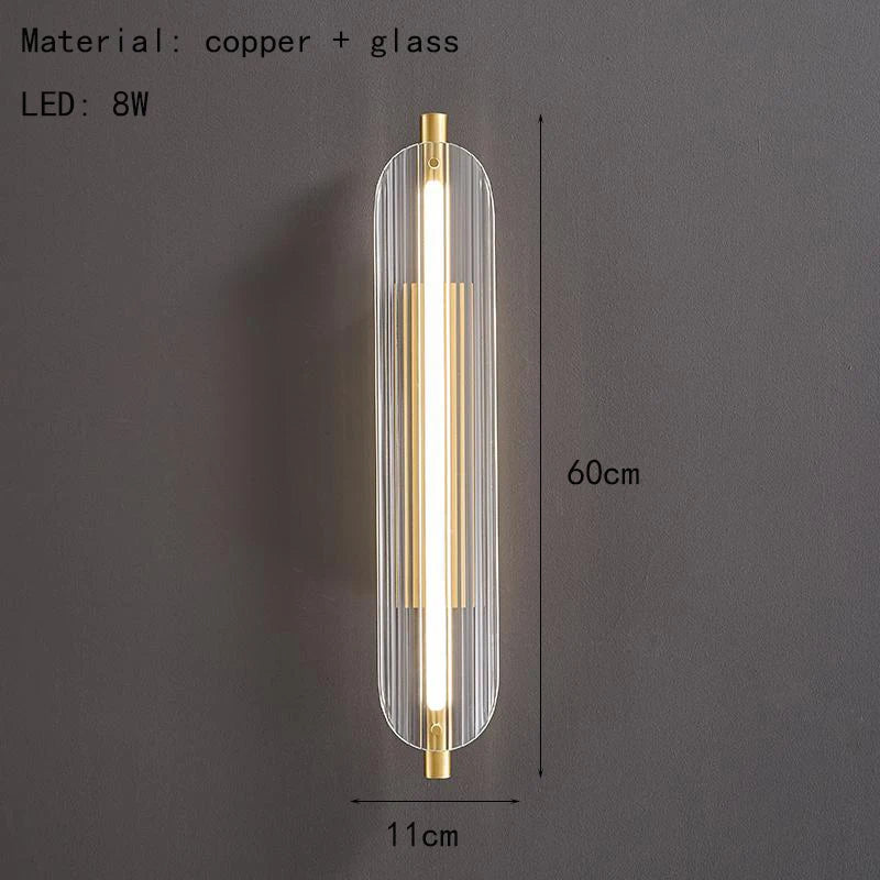 Clear Glass and Brass Wall Sconce – Gold