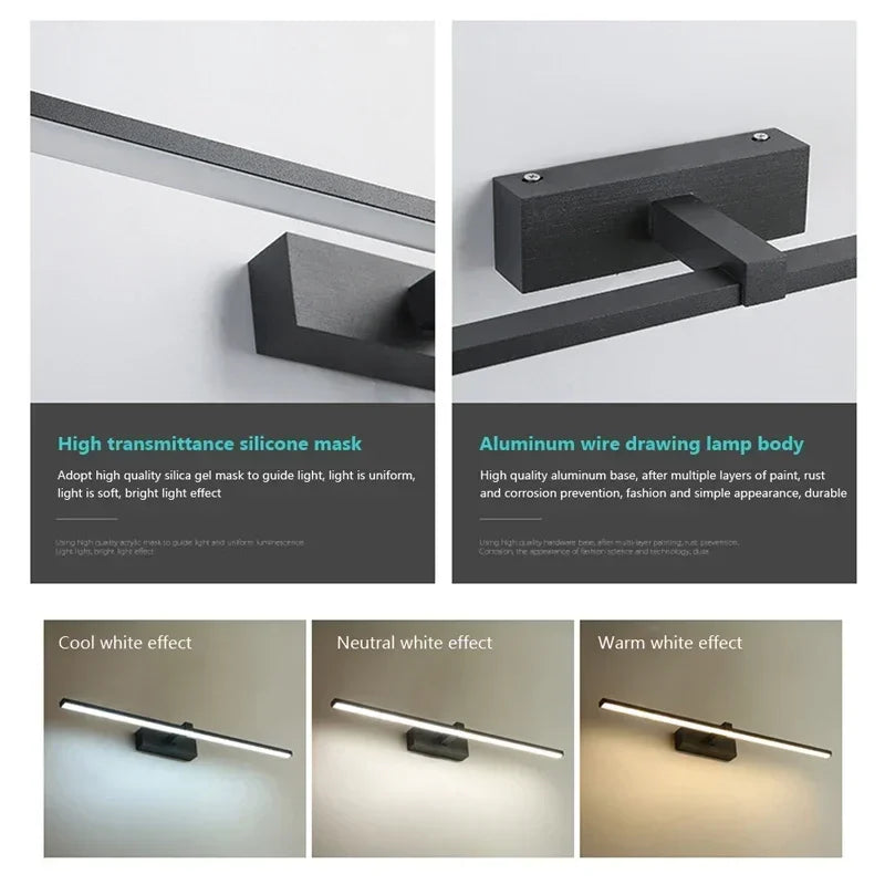 Ginevra Aluminum LED Bathroom Mirror Light for Vanity Area