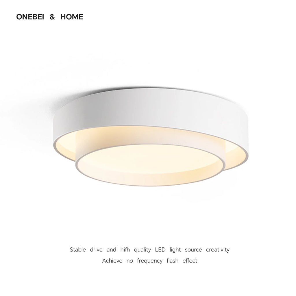 Metal Flush Mount Ceiling Light – Nordic Minimalist LED for Bedroom & Bedside, Living Room, Dining Room & Kitchen | Noemi Frame by Evenlyr