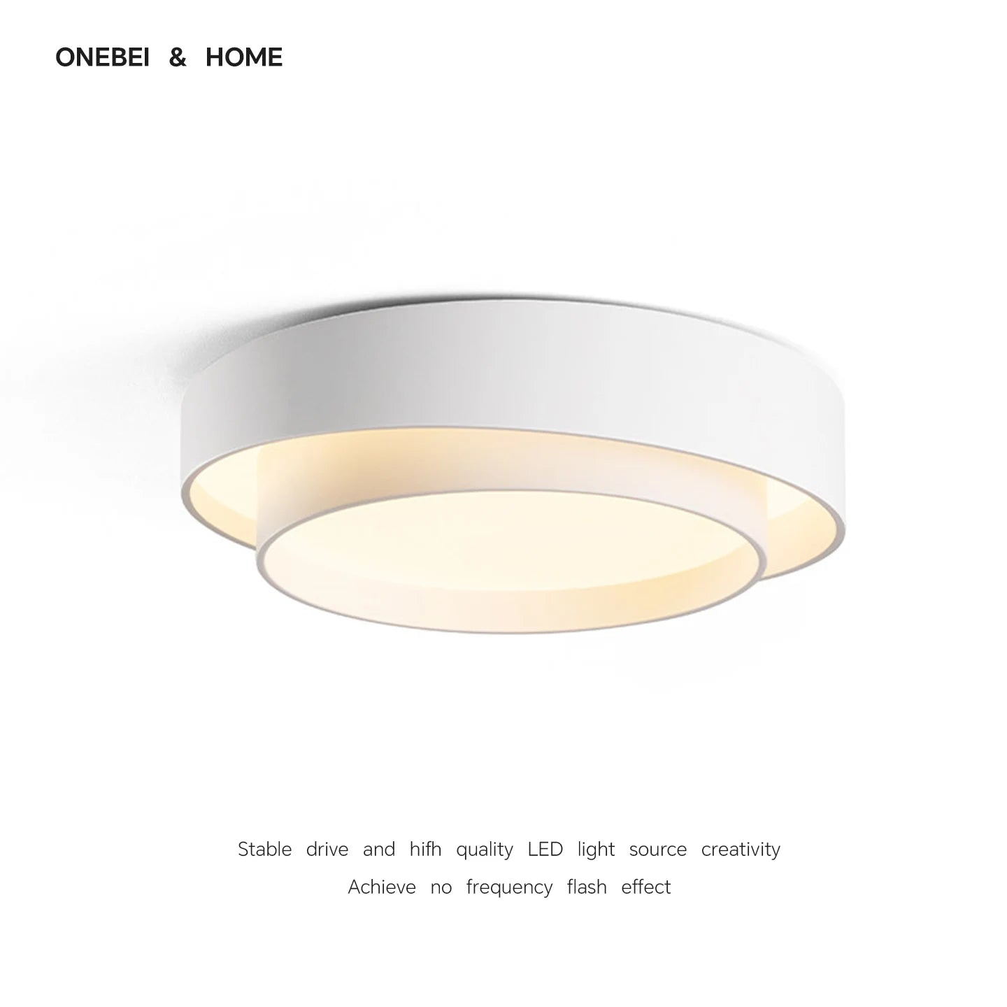 Metal Flush Mount Ceiling Light – Nordic Minimalist LED for Bedroom & Bedside, Living Room, Dining Room & Kitchen | Noemi Frame by Evenlyr