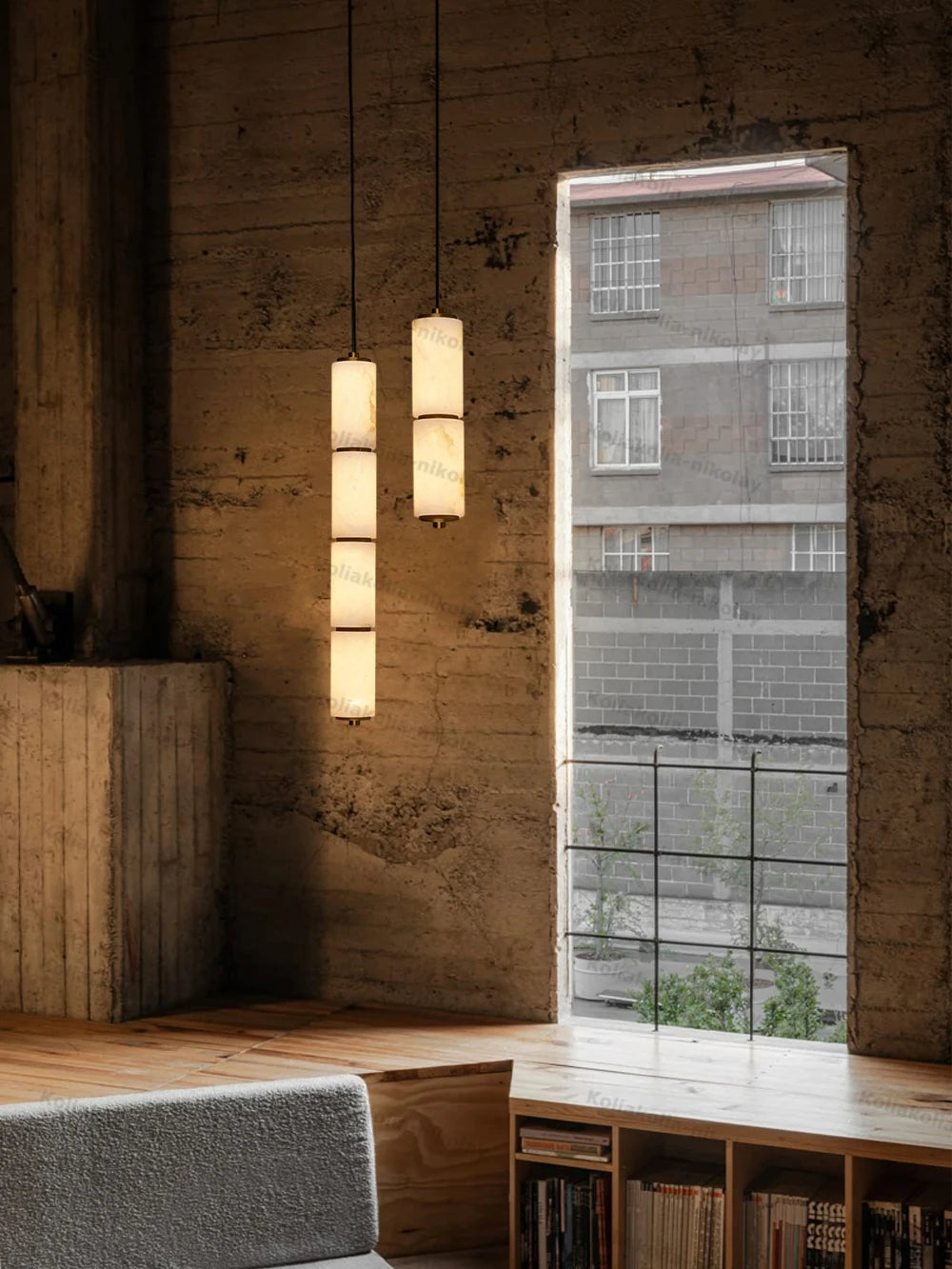Alabaster & Marble Chandelier – Art Deco Dimmable LED for Dining Room, Living Room, Foyer | Vesper Line by Evenlyr