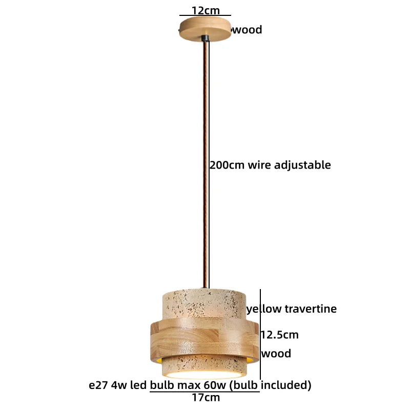 Galen Veil Travertine Pendant Light – product view 14
