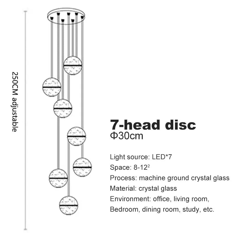 Crystal Globe Chandelier – Modern LED for Bedroom & Bedside, Living Room, Dining Room & Kitchen | Seren Halo by Evenlyr