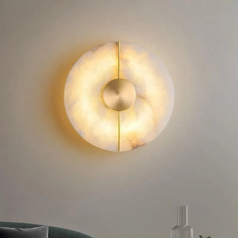Ginevra Brass and Alabaster Wall Sconce for Bedroom – Luxury – detail view 2