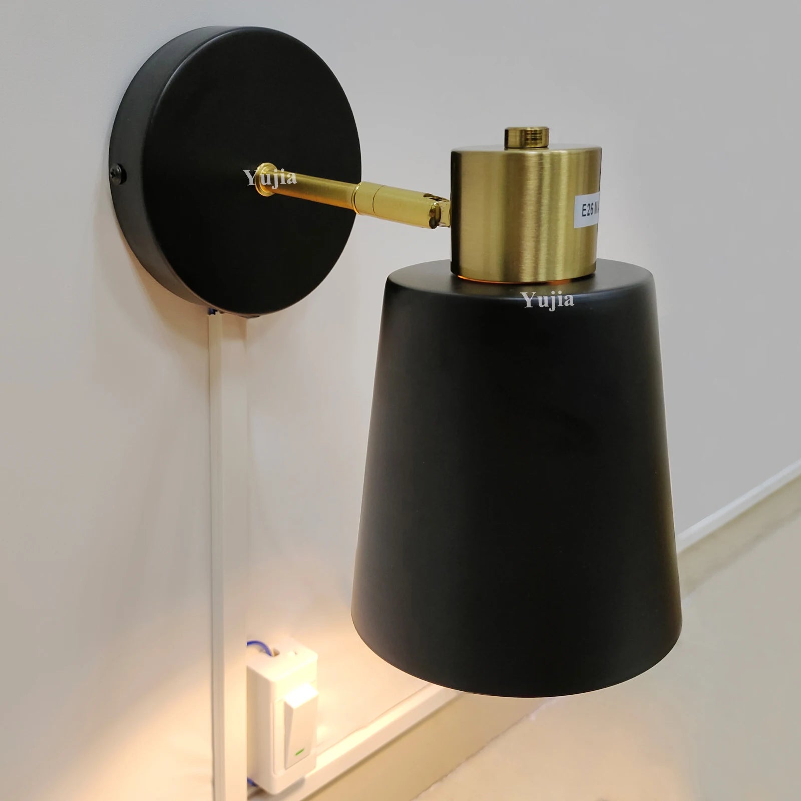 Vintage Adjustable Wall Mounted Sconce Bedside Lamp for Bedroom Study Decoration Led Interior Wall Lighting Fixtures Black Brass
