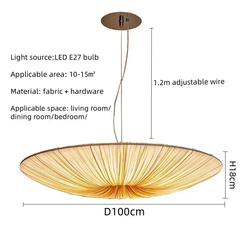 Fabric Chandelier – Wabi-Sabi Japanese for Bedroom & Bedside, Living Room, Restaurant & Café | Celia Line by Evenlyr