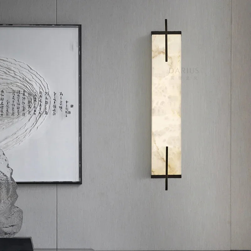 Iris Fold Marble Wall Sconce – Minimalist – product detail 5