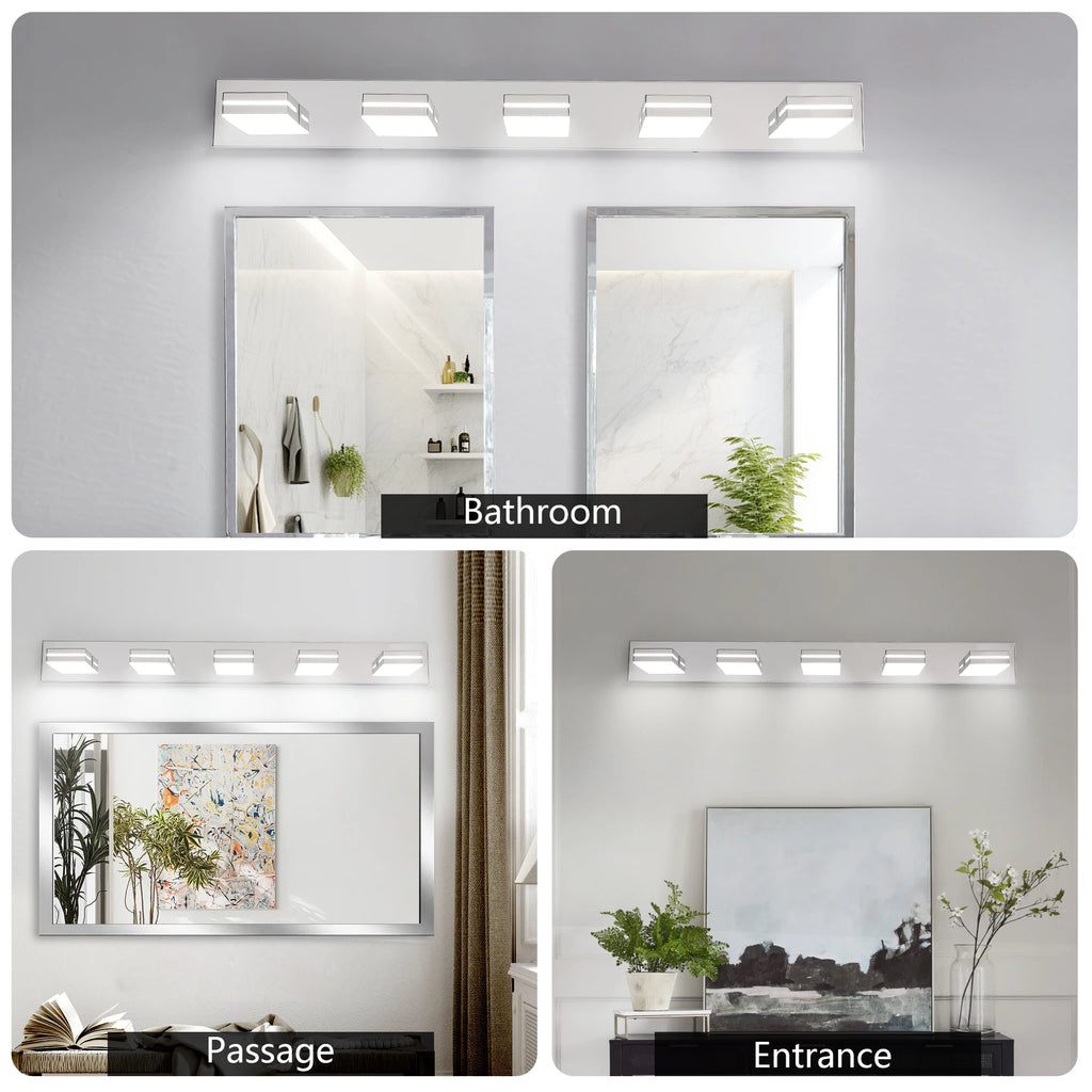 Acrylic LED Bathroom Vanity & Mirror Light – Modern LED for Bathroom | Calista Crest by Evenlyr